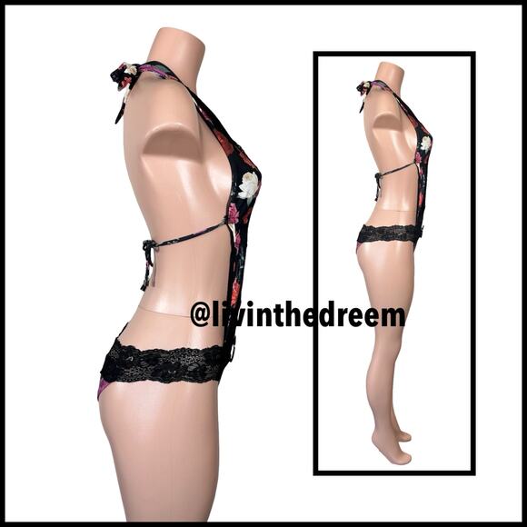 Beach Bunny Mercy Me  Rose and Rhinestone One Piece Monokini SZ L $259 - Picture 10 of 14